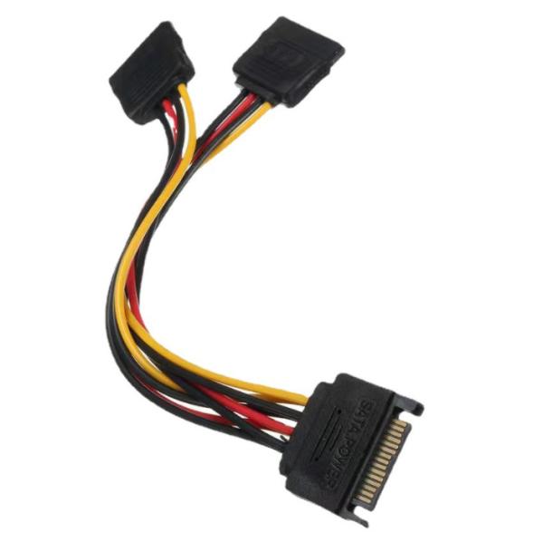 Hard Disk Power Internal Power Cables 15 Pin SATA Male To 2 Female 15 Pin Power HDD Splitter 1 To 2 Extension Cable
