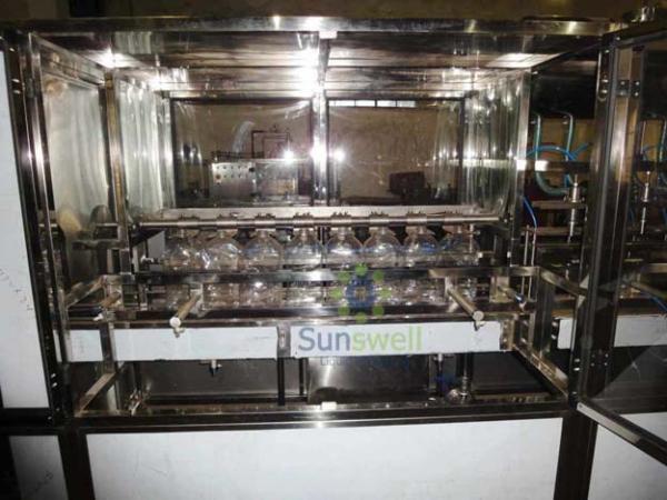 Aço inox automático 4 de galão, máquina de enchimento de água mineral de galão 5 e equipamentos