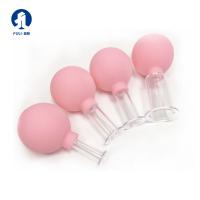 Pink 15/25/35/55mm 4 pcs Reusable Cupping Set 4 Silicone Cupping Massage Vacuum Suction Cup
