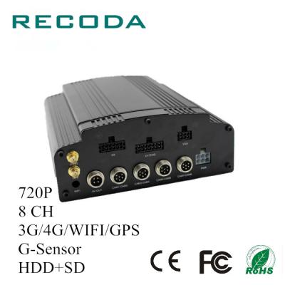 4G/WIFI/GPS G Sensor Mobile Vehicle Recorder 1080P 8 CH HDD/SD 12 Months Waranty