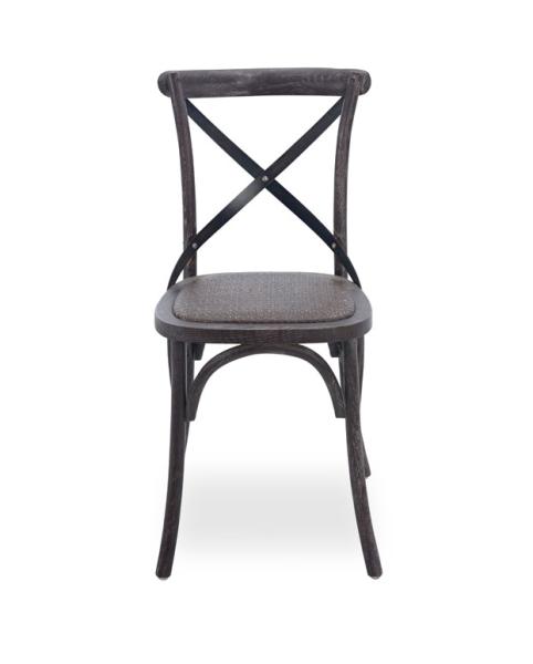 Wholesale oak wood rattan seat chairs Cross back Chair for wedding party use