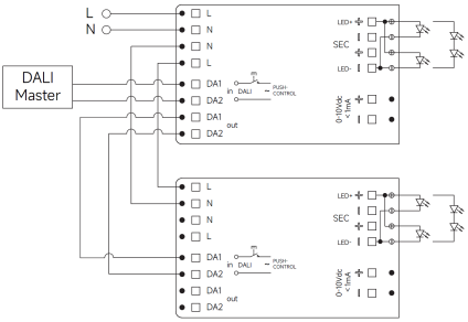 120W constant voltage 24V DALI DT8 dimmable led driver with 5 years warranty