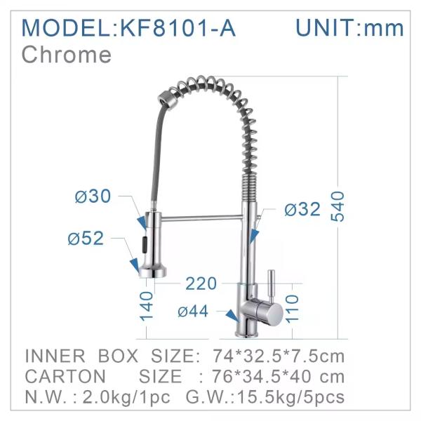 Modern Design Hot Cold Water Mixer 360 Rotating Brass Kitchen Faucet with Spring Spray
