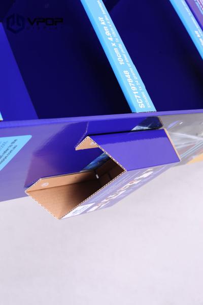 4 Shelves Blue Cardboard Pop Up Display Advertising For Water Stop Bandage