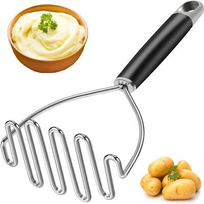 Modern Silver Stainless Steel Potato Masher Heavy Duty