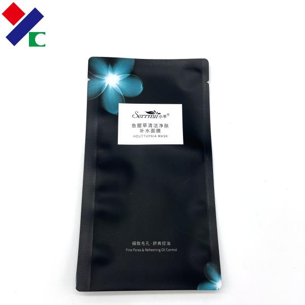 Cosmetic Packaging Three Side Seal Pouch Brown Kraft Paper Facial Mask Bag