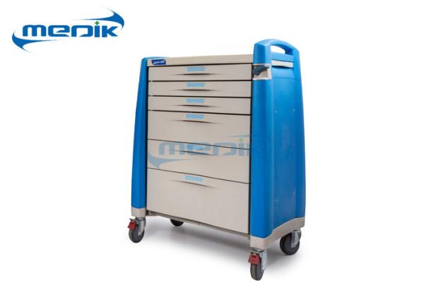 Carro médico do impacto do trole do tratamento da emergência do ABS com o suporte do cilindro de oxigênio
