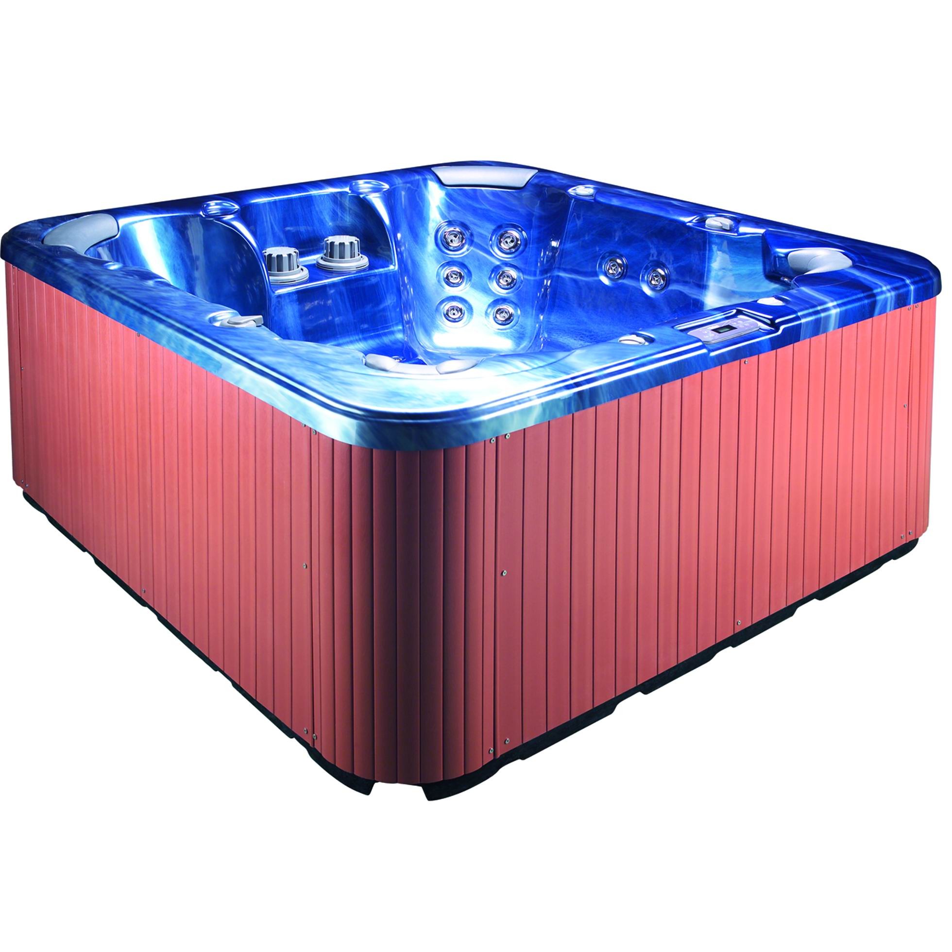 220V / 23A, RCD protected circuits, acrylic shell square massage 5 - 7 persons spa hot tub