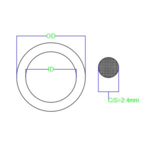 Custom NBR high temperature rubber o rings 90 shore A 2.4mm Wire Diameter