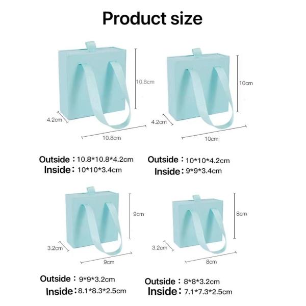 Украшения логотипа фольги серебра золота бумажные упаковывая сползающ коробку 9x9x3.4cm ящика 8x8x3.2cm
