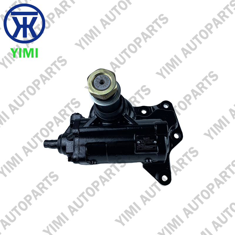 Steering Gear Assembly MK382585 with Recirculating Ball and Hydraulic Power Assist for Mitsubishi Fuso 4M50 - Direct OEM Replacement with Cast Iron Housing
