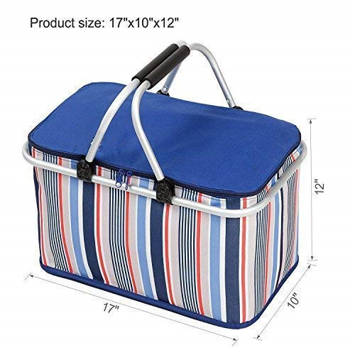 Hot & Cold Insulated Cooler Tote Bagswith Shoulder Strap Foldable Durable