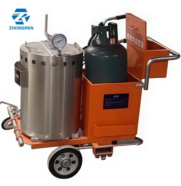 100kg LPG Heated Painting Thermoplastic Road Marking Machine / Equipment For Road Construction