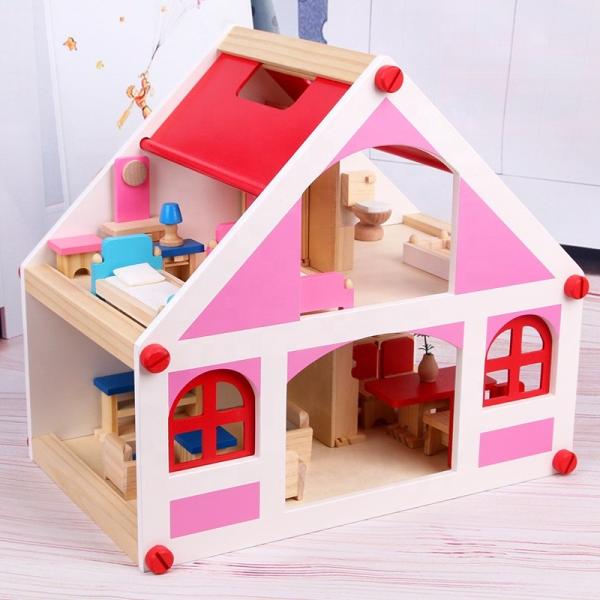 37.5cm Casa Vintage Wooden Dollhouse Furniture  DIY Miniature