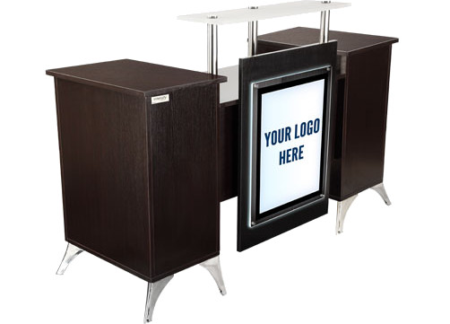 Elegant Spa Reception Desk Manicure Workstation With Polished Chrome Legs , 120cm Width