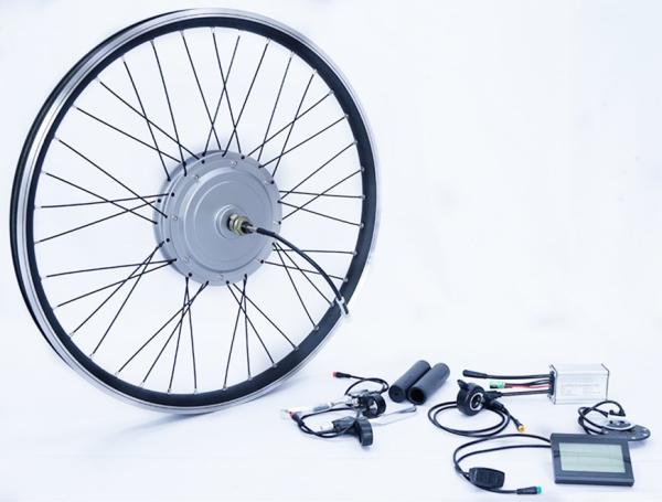 36V 800w / 48v 1000w Ebike Conversion Kits Front Aluminum Alloy Stator Silver Motor Wheel