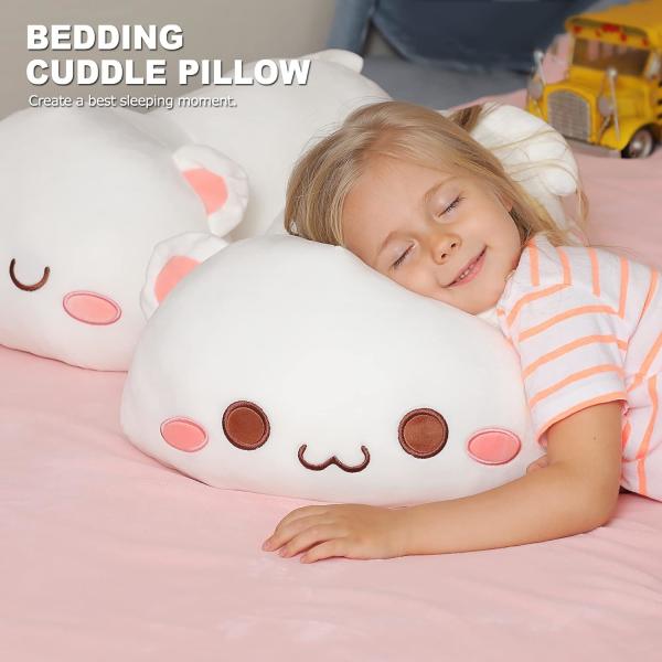 Onsoyours Kitten Cute Plush Toy 25.5  Animal de estimação recheado Kitty Anime Soft Cat Large Plush Pillow para crianças (Branco A, 25.5