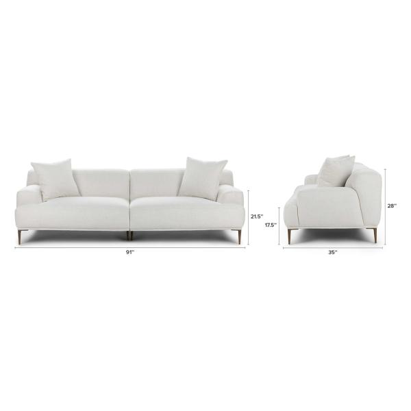 5 Star Hotel Luxury Modular Linen Fabric White Sectional Sofa For Room