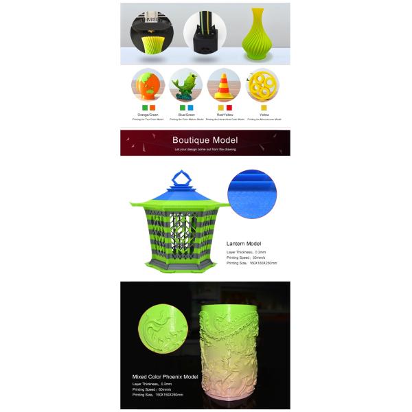 TPU PETG Flatbed Smart 3D Printer 200*200*300mm STL High Speed