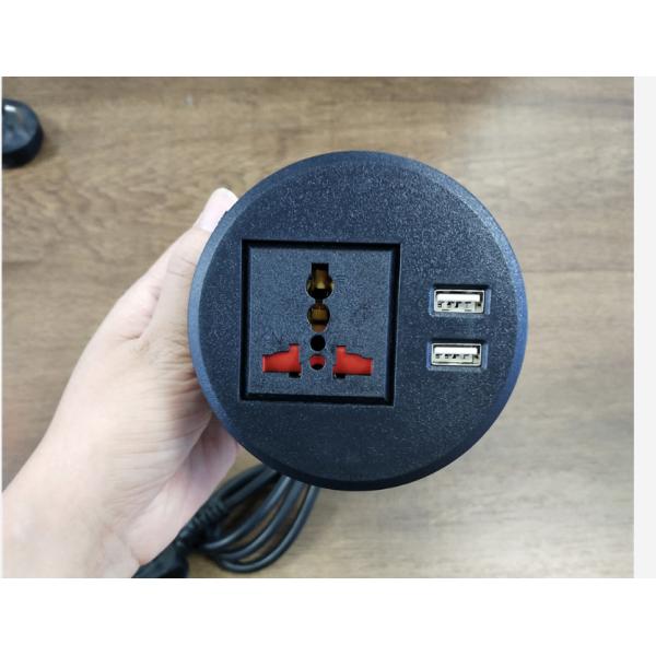 Черный всеобщий выход силы вокруг гнезда usb grommet силы построенного в гнезде usb силы круга офисной мебели софы стола