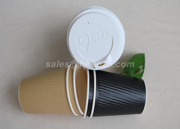 4oz Brown Ripple Paper Cups / Biodegradable Hot Coffee Paper Cups For Wedding