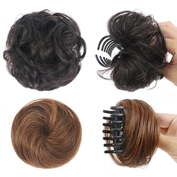 Light Brown/Dark Brown/Brownish Black/Natural Black 100% Human Hair Chignon