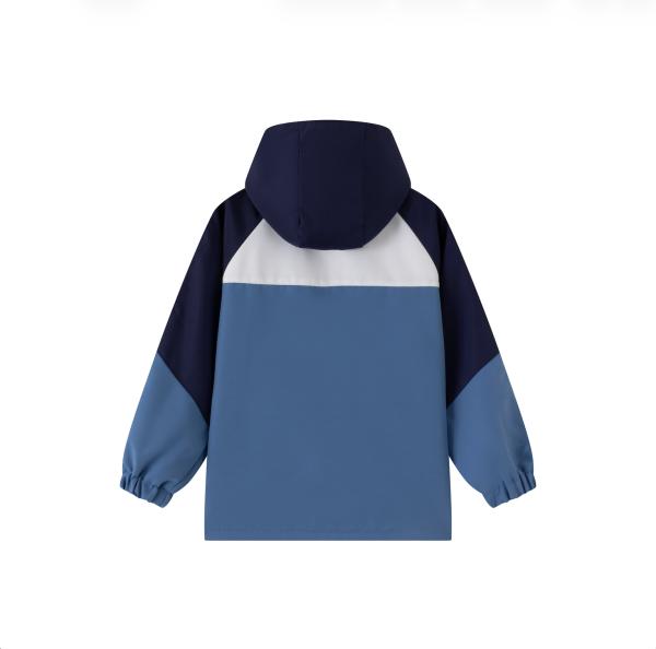 Custom Kids Waterproof Color Block Hooded Jacket for Outdoor Activities OEM ODM Manufacturer