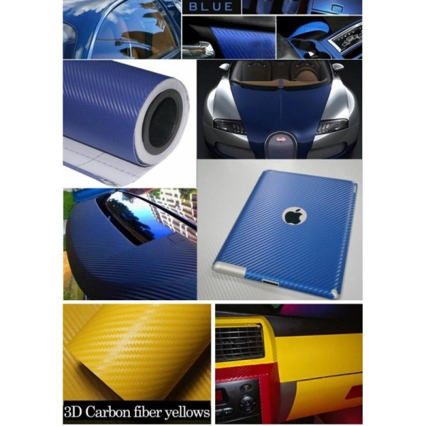 Interior Carbon Fiber Sticker Wrap Bubble Free 3d Black Vinyl Wrap 14kg/Roll