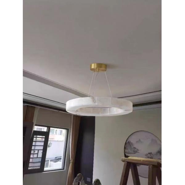 Специальное европейское современное уникальное кольцевое освещение белое естественное светодиодное алабастровое люстра для гостиной