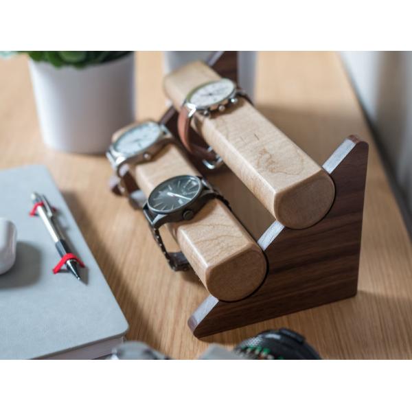 Walnut Wood Adjustable Jewelry Stand for Wristwatch Storage in Christmas Holiday Gift