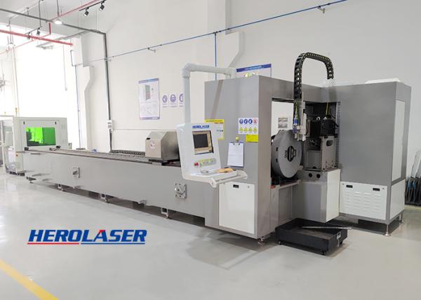 ISO9001 Hydraulic Automatic Metal Tube Laser Cutting Machine For Carbon Steel