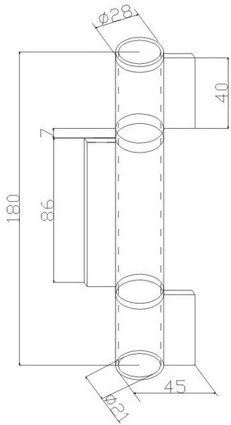 Welding hinge heavy duty H604B, with ball bearing, material steel, finishing: self color or zinc plating