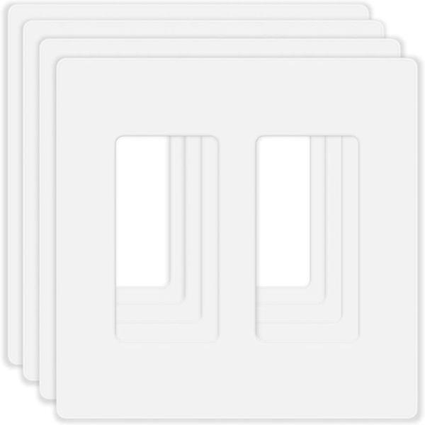 Plastic Switch Wall Plate White Screwless Outlet Covers For US Socket