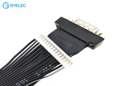Black HDB15 Male Ends 15 Conductor Ribbon Cable Assemblies With 15 Pin Ph2.0 Plugs