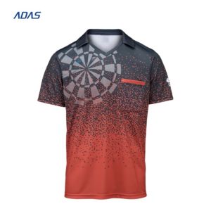 Custom Quick Dry Sublimation Print Men Dart Jersey Competition Uniform Design Zipper Dart Shirt