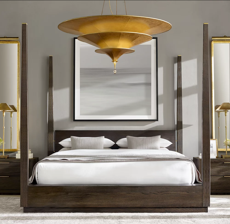 Custom LED Copper Pendant Light Chandelier with Dimmable Vintage Design for High Ceiling