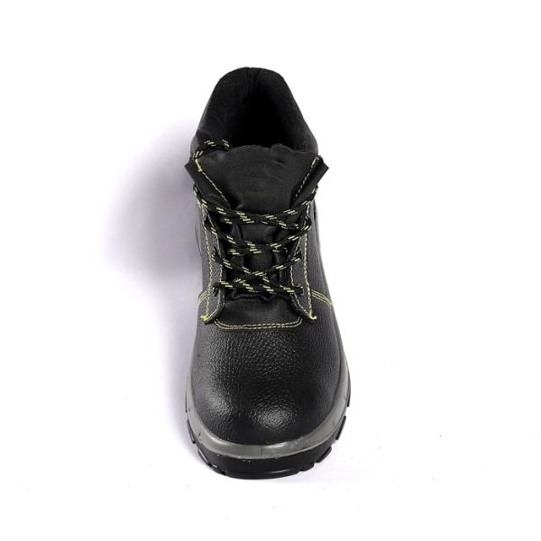 Middle Cut Genuine Leather Safety Shoes with Steel Toe and Plate Anti Smash Waterproof Work Boots
