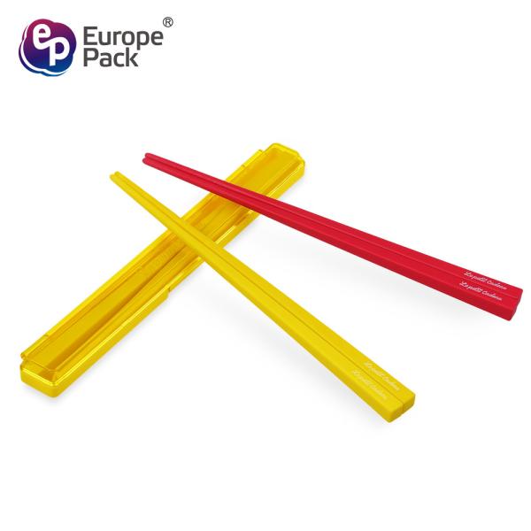 Wholesale color reusable Chinese Japanese sushi plastic chopsticks with storage boxes