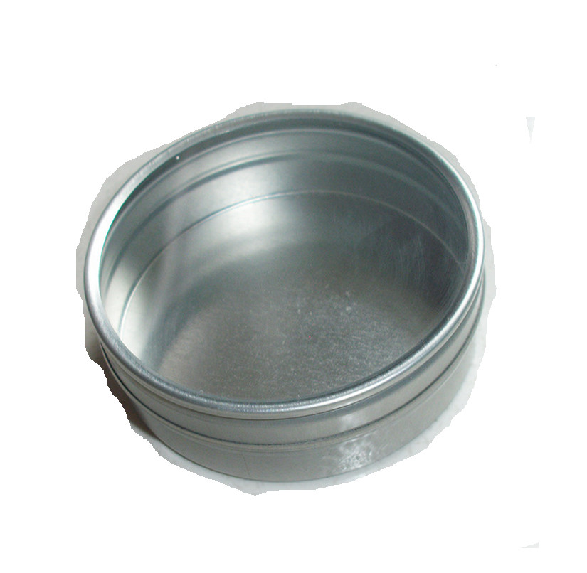 Candy Round Tin Box Silver color with clear window , round tin containers