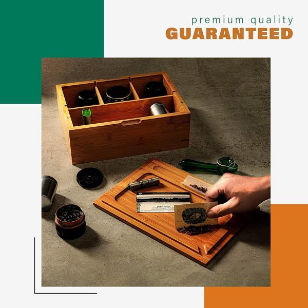 Custom Stash Box Large with Rolling Tray   Storage Box  Premium Quality Design  Wood Stash Boxes