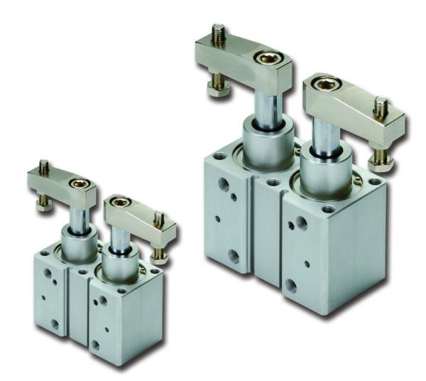Casting Pneumatic Swing Clamp , Double Acting Pneumatic Cylinder Power Saving