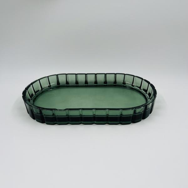 Рыбчатое стекло аксессуары для ванной комнаты 3 шт. Зелёный цвет с вертикальной полосой Серебряный макет