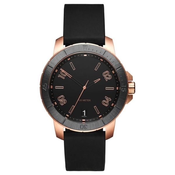 Japanese Movement Mens Watch Rubber Strap With Date , Water Resistant