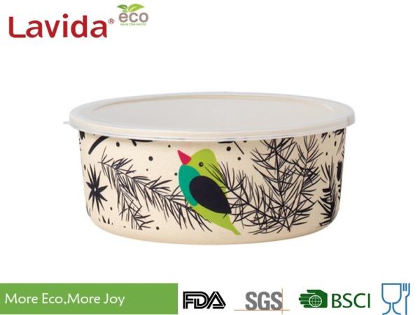 Nordic Style Bamboo Fiber Storage Box , Biodegradable Takeaway Food Containers