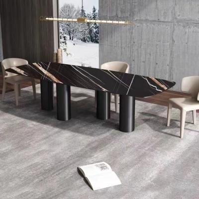 Table à manger de luxe en marbre céramique avec 8 chaises