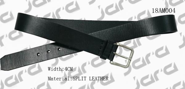 Classic Black Split Leather Mens Casual Belts 4cm Antic Silver Buckle Founded