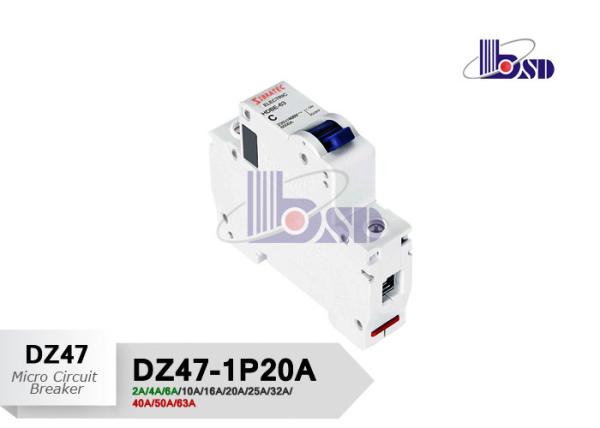 1 Pole Motor Protection Circuit Breaker 20A Plastic Medium Current Air Switch