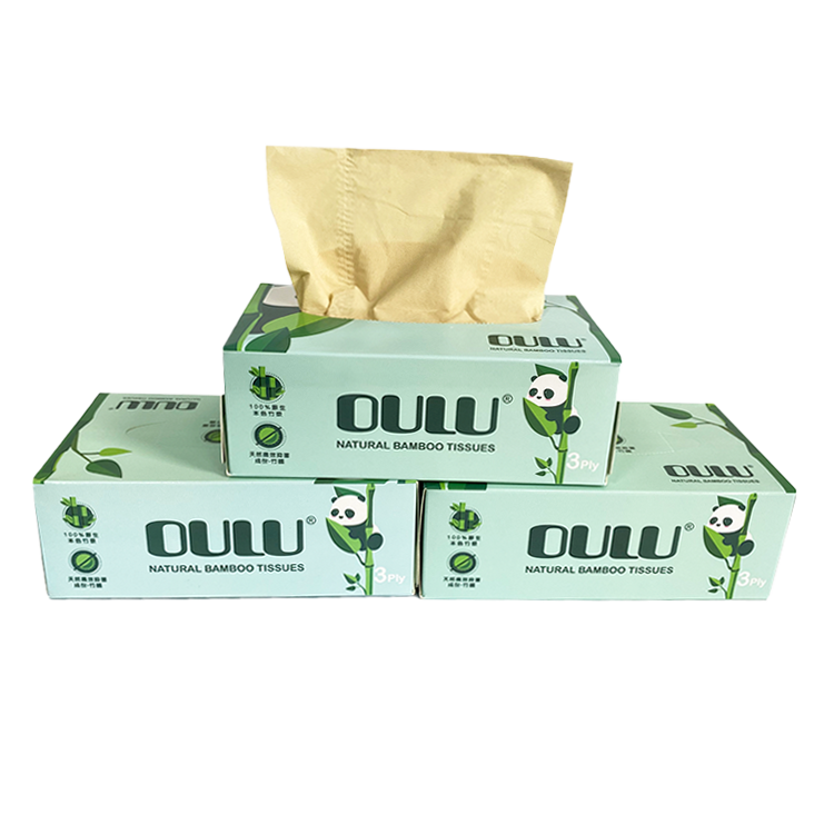 Chinese Manufacturers Custom 2ply 3ply White Bamboo Box Tissue Paper Facial Tissue