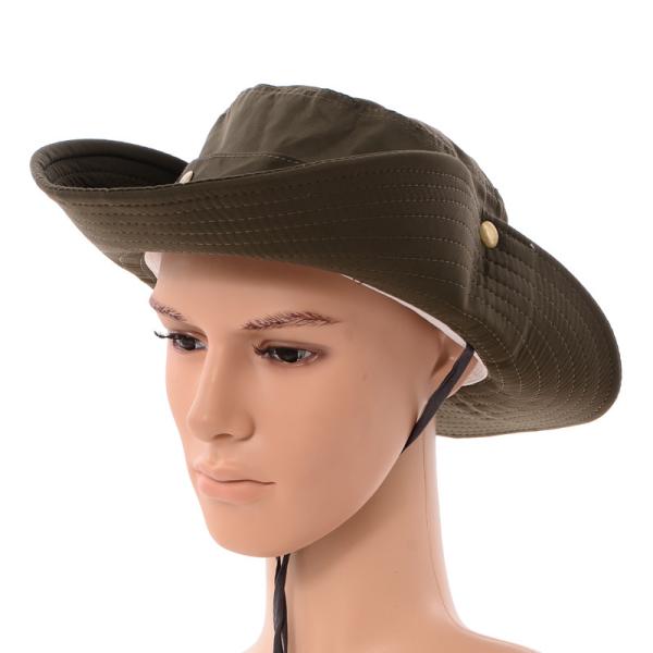 Mens Cotton Broad Brimmed Hat For Summer Outdoor Poly String Sweatband