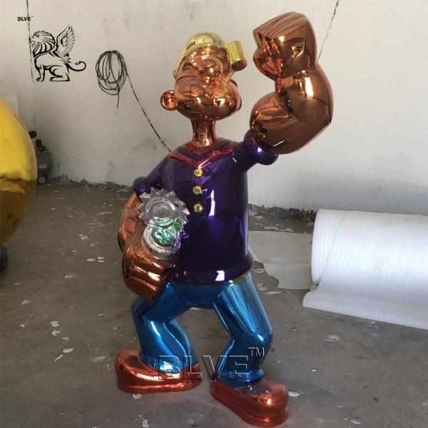 Jeff Koons Popeye Sculpture Color Polished Mirror Stainless Steel Cartoon Art